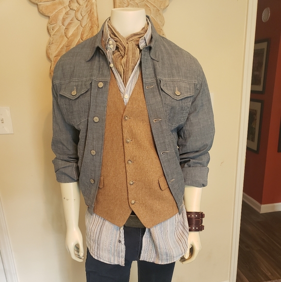 GAP 1969 LINEN/COTTON LIGHTWEIGH DENIM CUT JACKET - Picture 1 of 5
